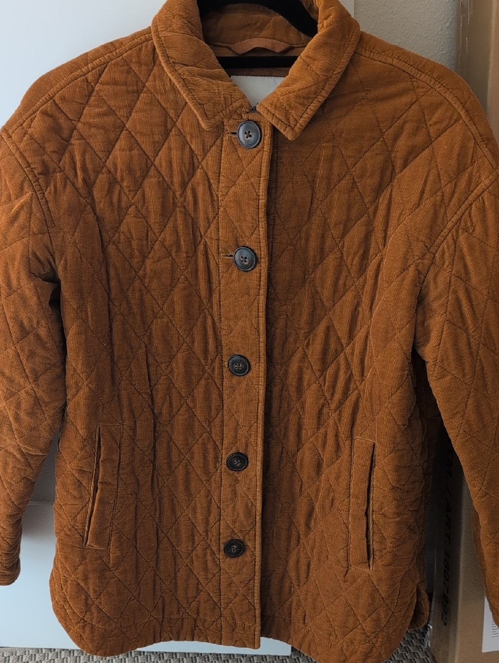 Madewell Quilted Corduroy Walton Jacket brown cognac
